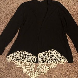 Black Cardigan with lace details